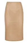 Prada Cotton Midi Skirt In Brown