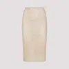Prada Triangle Logo Mesh Pencil Skirt In Corda