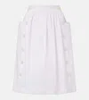 Prada Cotton Midi Skirt In White