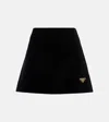 Prada Women's Velvet Mini Skirt In Black