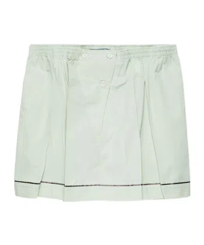 Prada Cotton Miniskirt In Green