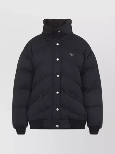 PRADA COTTON PADDED JACKET STAND-UP COLLAR
