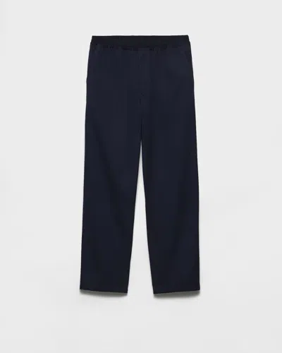 Prada Cotton Pants In Blue