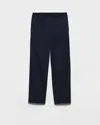 Prada Cotton Pants In Blue