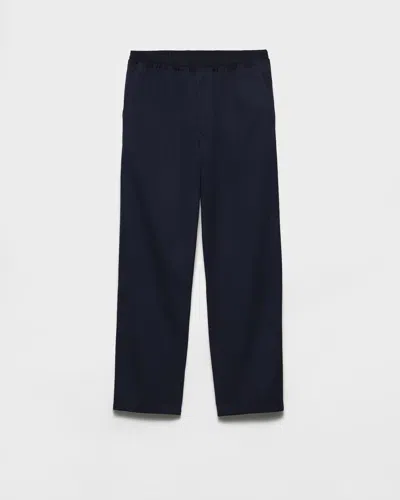 Prada Cotton Pants In Blue