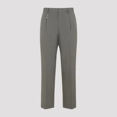 Prada Straight-leg Tailored Pants In Gray
