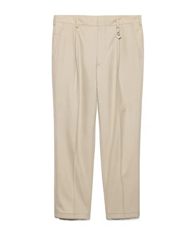 Prada Cotton Pants In Neutral