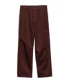 Prada Triangle-logo Cotton Trousers In Burgundy