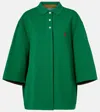 Prada Bicolor Polyethylene Biker Jacket In Green