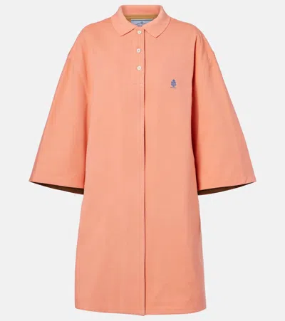 Prada Cotton Piqué Coat In Orange