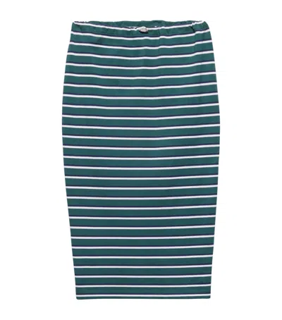 Prada Cotton Piqué Pencil Skirt In Green