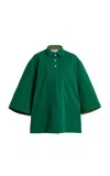 Prada Bicolor Polyethylene Biker Jacket In Green