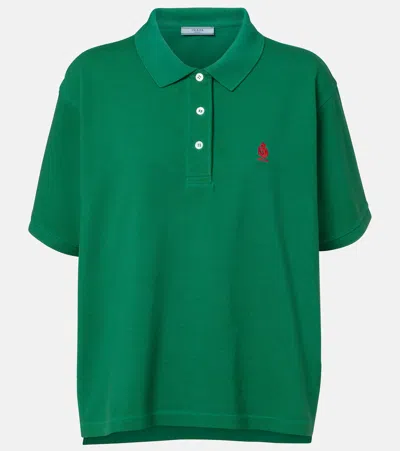 Prada Cotton Piqué Polo Shirt In Green