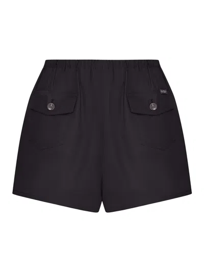Prada Cotton Piquet Shorts In Black