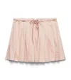 Prada Pleated Pique Drawstring Mini Skirt In Pink
