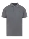 Prada Short Sleeve Polo Shirt Straight Cut In Gray