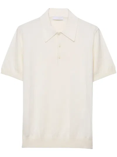 Prada Cotton Polo Shirt In White