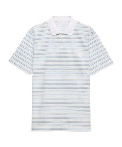 PRADA PRADA SHORT-SLEEVED STRIPED POLO SHIRT
