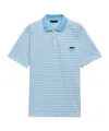 Prada Light Blue Striped Polo Shirt In Blue