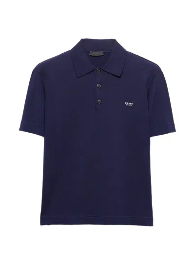 Prada Cotton Polo Shirt In Black