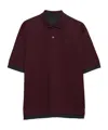 Prada Men's Tipped Cotton Pique Polo Shirt In Burgundy