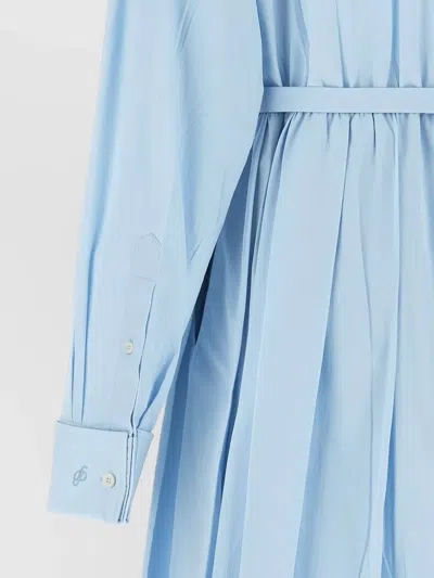 Prada Cotton Poplin Belted Shirt Midi Dress In Multi