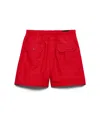 Prada Elasticated-waist Cargo Shorts In Red