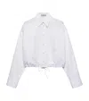 Prada Drawstring Poplin Shirt In White