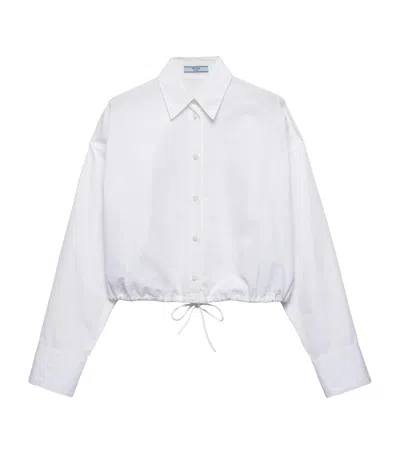 PRADA COTTON POPLIN CROPPED SHIRT