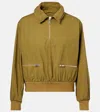 Prada Womens Green Logo-embellished Pull-on Cotton Jacket In Green