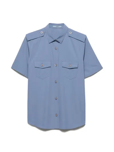 Prada Cotton Poplin Shirt In Blue
