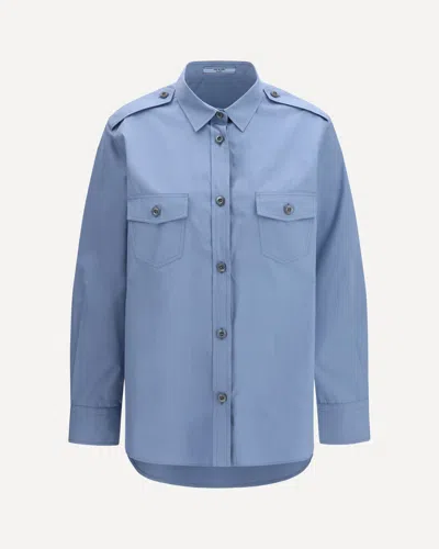 Prada Cotton Poplin Shirt In Blue