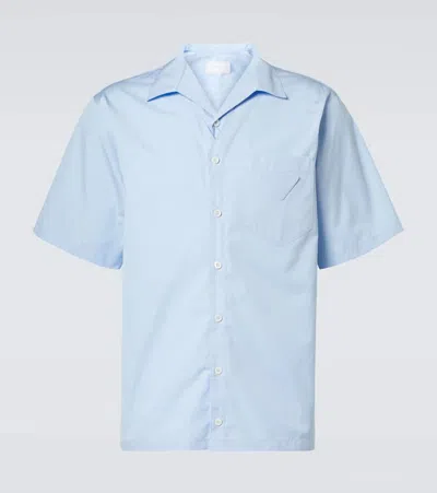 Prada Cotton Poplin Shirt In Blue