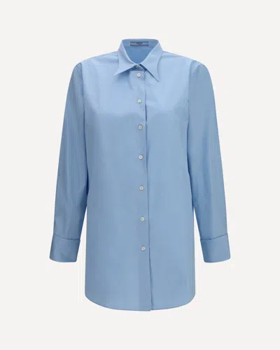 Prada Cotton Poplin Shirt In Black