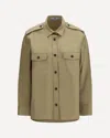 Prada Cotton Poplin Shirt Tailored Collar Button Epaulettes In Nude