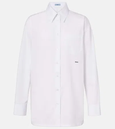 Prada Cotton Poplin Shirt In White