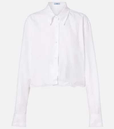 Prada Cotton Poplin Shirt In White