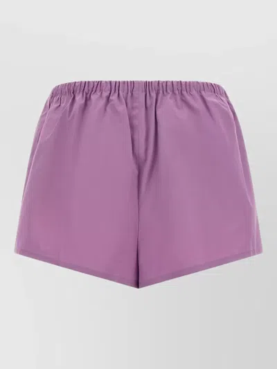 Prada Cotton Poplin Shorts Featuring Back Front Pockets In Pink