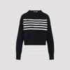 Prada Maglione In Cotone Blu Scuro Donna In X Blu Bianco