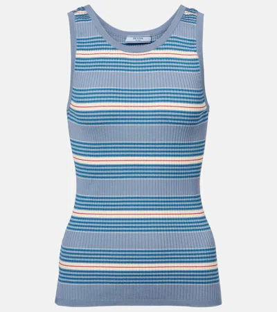 PRADA COTTON RIBBED-KNIT TANK TOP