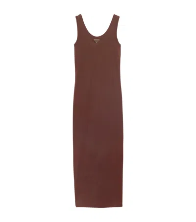 Prada Cotton Ribbed Midi Dress