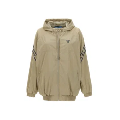PRADA PRADA COTTON SHELL HOODED JACKET