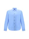 Prada Light Blue Stretch Poplin Shirt In Blue