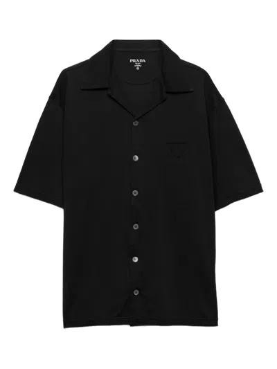 Prada Cotton Shirt In Black