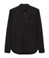 Prada Men's Poplin Chest-logo Sport Shirt In Black