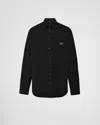 Prada Classic Popeline Shirt For Men In Black