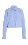 Prada Cotton Shirt In Blue