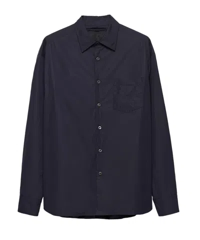 Prada Cotton Shirt In Blue