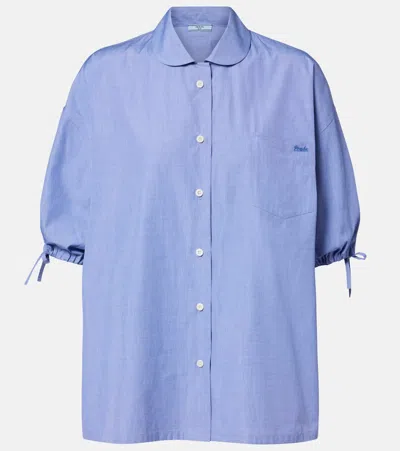 Prada Cotton Shirt In Blue