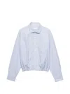 Prada Checked Buttoned Shirt In Blue